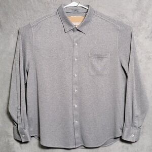 Tommy Bahama Shirt Mens 2XL Gray San Lucio Stretch Herringbone Island Zone